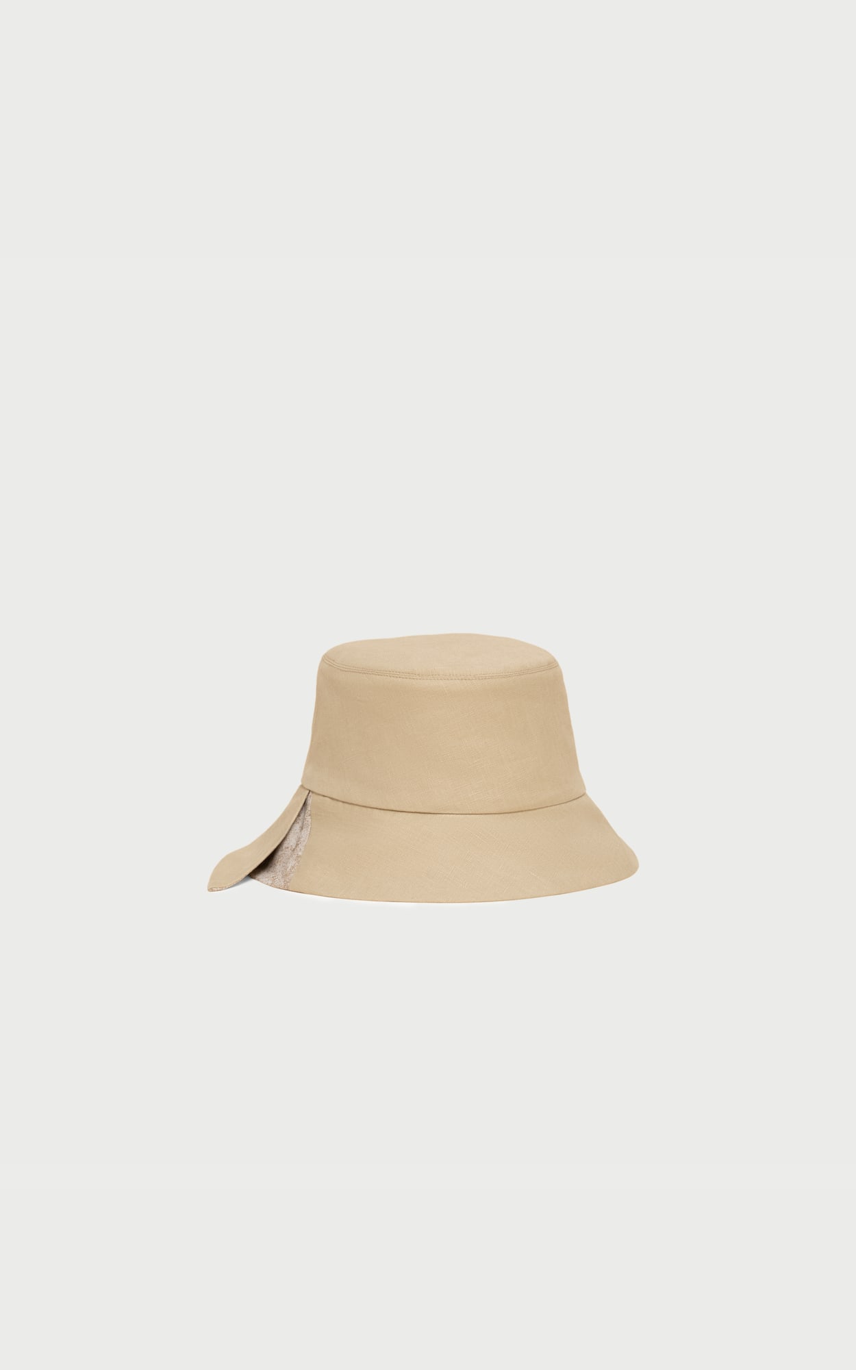 Coarse Linen Soufflé Cross-brim Bucket Hat