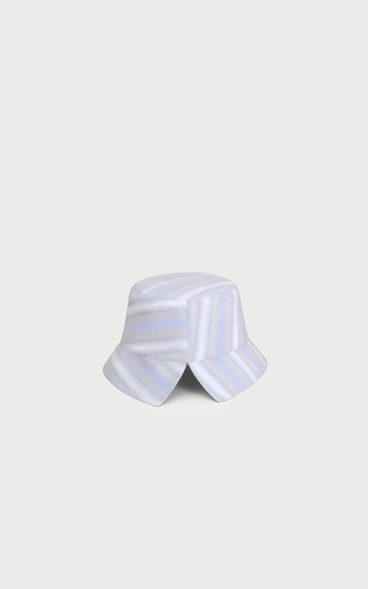 Blue White Stripe Slit-brim Bucket Hat