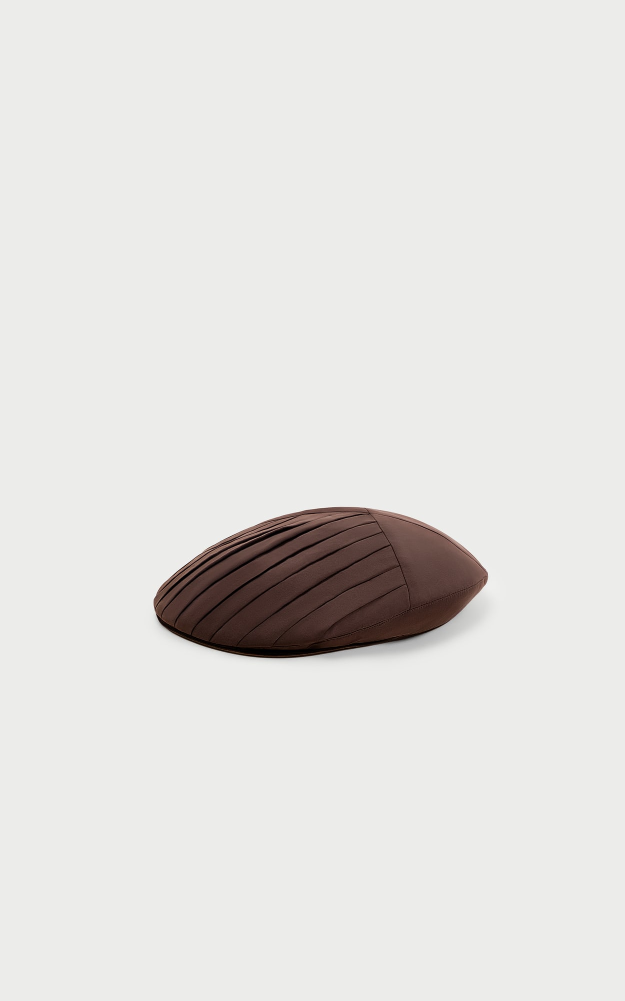 Satin Brown Pleated Foldable Hat